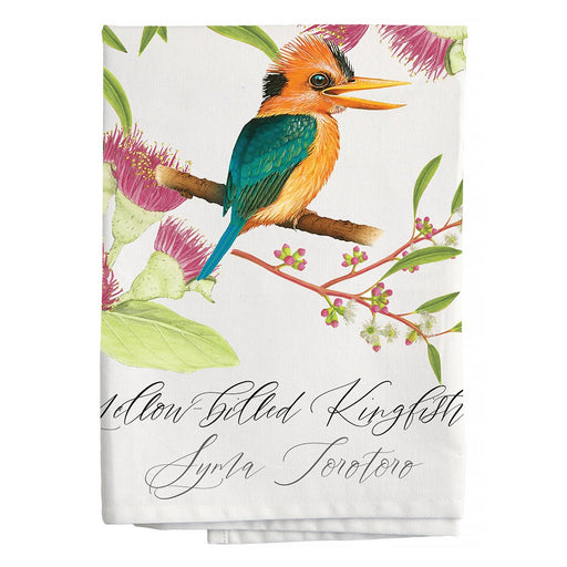 Tea towel orange bird
