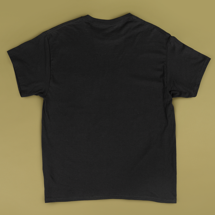 Black t-shirt on a beige background
