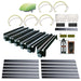 Collection of architectural model parts including beams, brackets, and decorative elements on a white background.