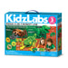 Box of KidzLabs Mega 3-in-1 Robot Lab toy set with images of children playing and robot models.