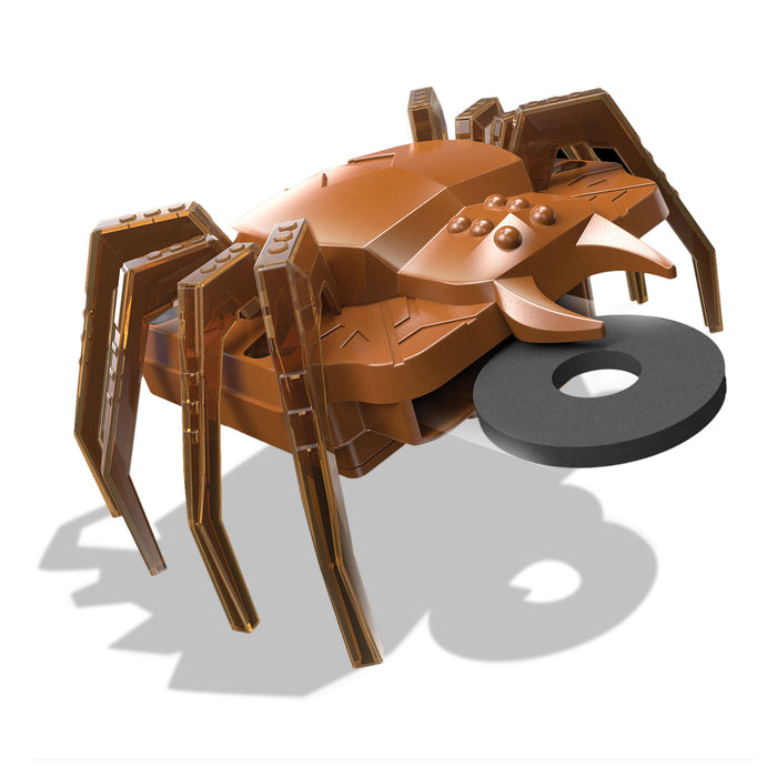 Brown spider-like robot on a white background
