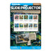 Slide projector packaging with dinosaur illustrations on a white background