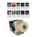 Science toy with educational display of space-related images on a white background