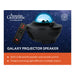 Galaxy projector speaker with remote control on a blue background, featuring Australian Geographic branding.
