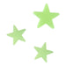 Three green stars on a white background