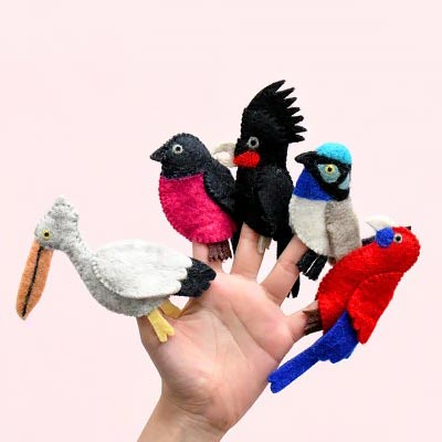 Australian Colourful Birds Finger Puppet Set