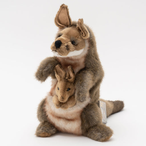 Hansa kangaroo and joey puppet toy