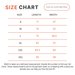 A size chart table showing garment measurements in centimeters for sizes S, M, L, XL, 2XL, and 3XL, with a note explaining that width is a half-bust measurement and double it for full chest.