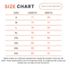 A size chart table showing measurements in centimeters for garment sizes S through 5XL, with columns for Size, Length, and Width. The chart includes a note at the bottom stating that width is taken as a half-bust measurement and doubling that number finds the full chest.