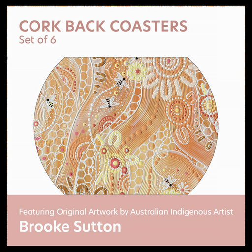 Cork Back Coasters Bee