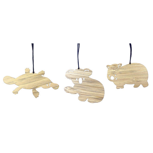 Christmas Aussie Bamboo Ornaments (Set of 3)
