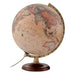 Vintage-style world globe on a white background