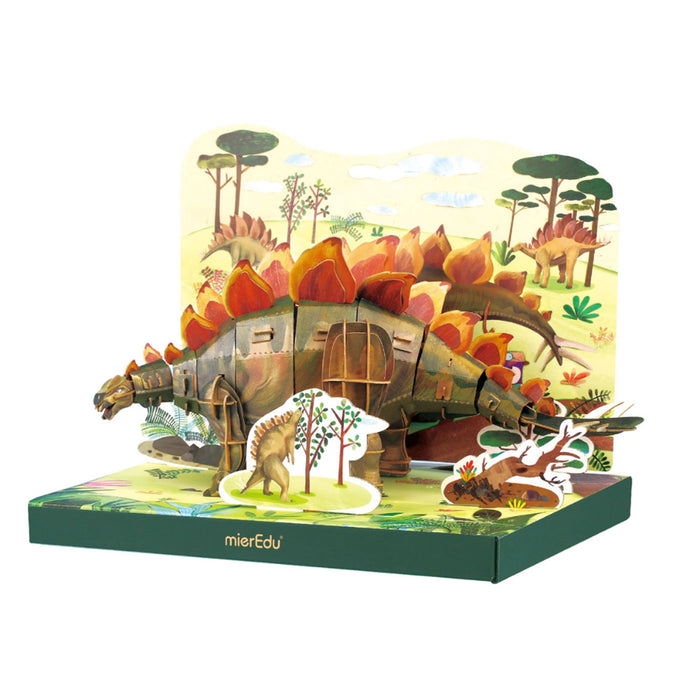 Dinosaur-themed educational toy with pop-up elements on a white background