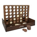 Wooden game board with circular holes and wooden discs on a white background, branded 'Australian Geographic'.