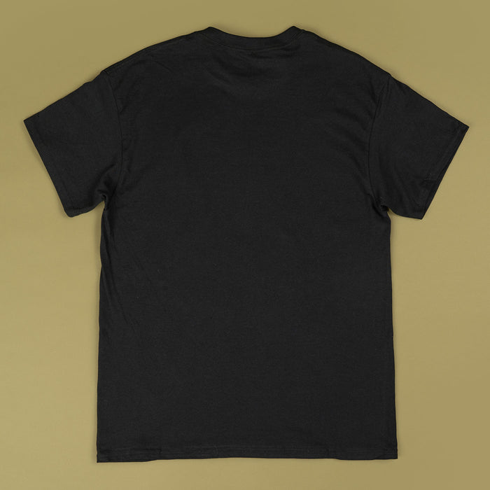 Black t-shirt on a beige background