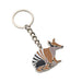 Keychain with a design of a numbat on a white background