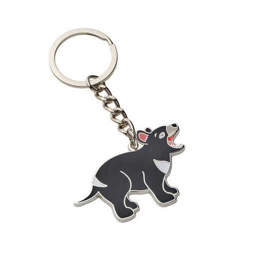 Keychain with a tasmanian devil design on a white background