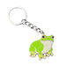 Green frog keychain on a white background