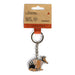 Numbat keychain on a white background with Australian Geographic packaging.