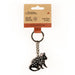 Keychain with an Eastern Quoll design on a cardboard Australian Geographic packaging.