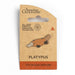 Platypus pin on Australian Geographic packaging with nature donation message