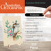 Australian Geographic Kookaburra wooden puzzle in its display stand, featuring a hand pointing to the right side of the image where features are listed, on a light wood tabletop background.