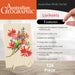 Australian Geographic Lorikeets wooden puzzle in a landscape stand, featuring a colorful illustration of a lorikeet and red flowers. The image includes a hand pointing to the right, a 'Features' list, and the text '124 Piece' on a light background.