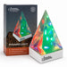 Australian Geographic Pyramid Light and its retail box, featuring a faceted crystal pyramid lamp glowing with multicolor light on a white base, set against a clean white background.