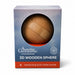 Australian Geographic 3D Wooden Sphere interlocking brain teaser puzzle in its original blue and orange packaging box.