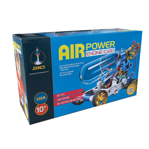 Box of Air Power Engine Car toy kit with colorful design and text on a white background