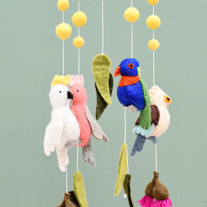 Baby Cot Mobile Australian Birds