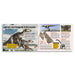 Open book showing illustrations of dinosaurs with text on a white background