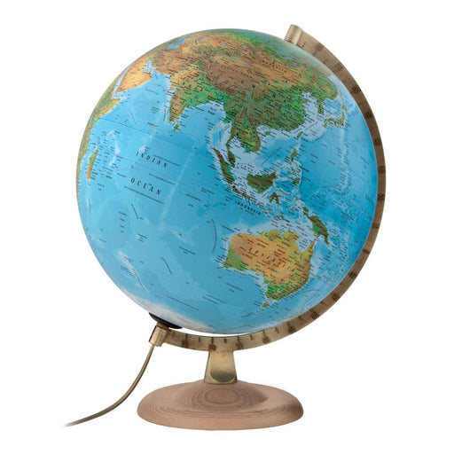 World globe on a stand with a white background