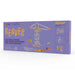 Beaver wood building kit packaging with crane model on purple background