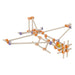 Mechanical model made of sticks with joints on a white background