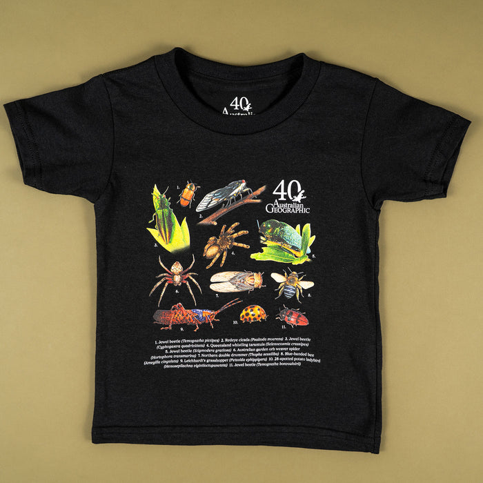 Insects of Australia Kids T-Shirt - Australian Geographic 40th Anniversary