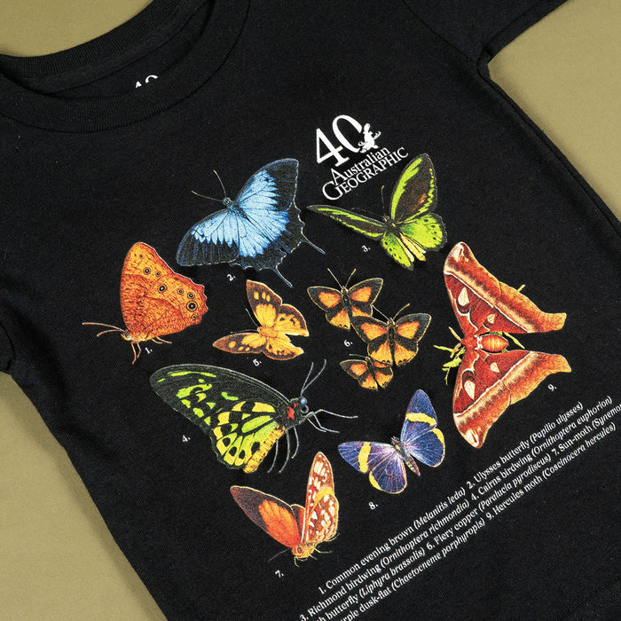 Butterflies & Moths of Australia Kids T-Shirt - Australian Geographic 40th Anniversary