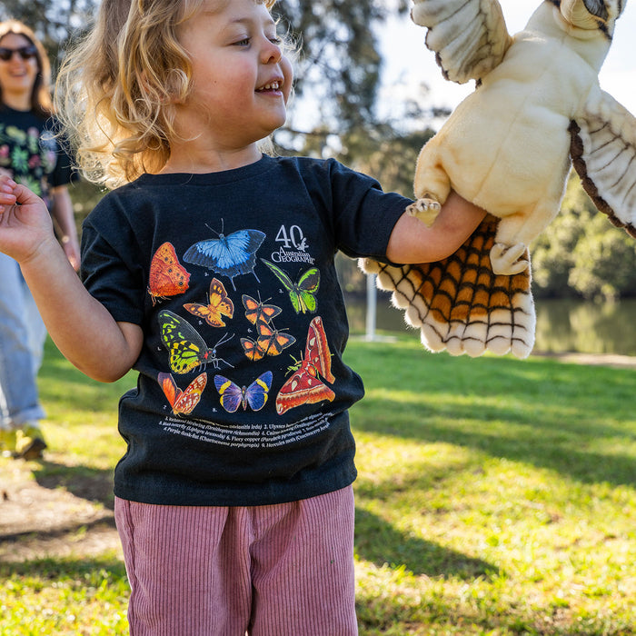 Butterflies & Moths of Australia Kids T-Shirt - Australian Geographic 40th Anniversary