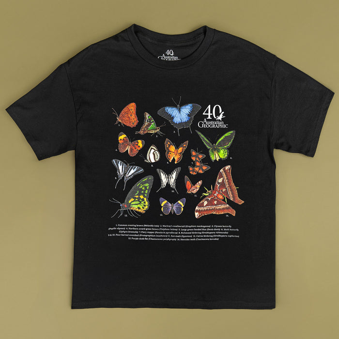 Butterflies & Moths of Australia Youth T-Shirt - Australian Geographic 40th Anniversary