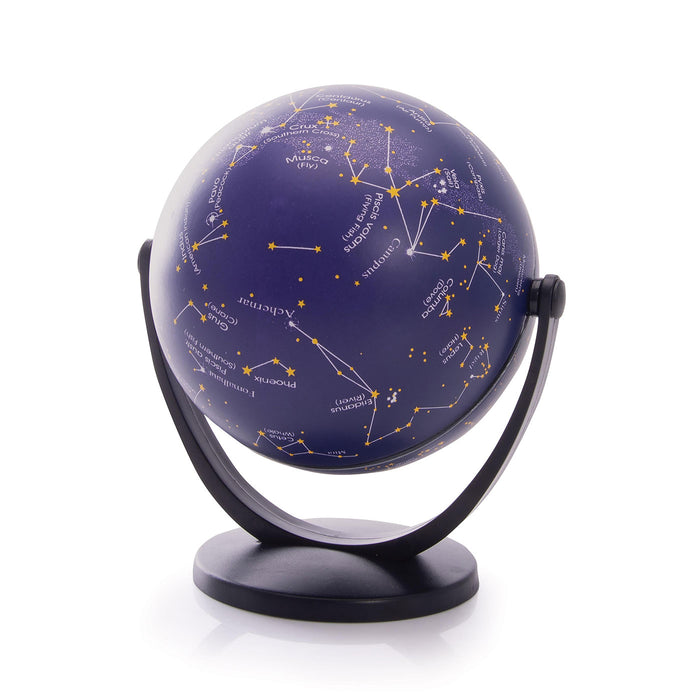 Globe with star constellations on a white background