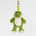 Green plush crocodile keychain on a white background