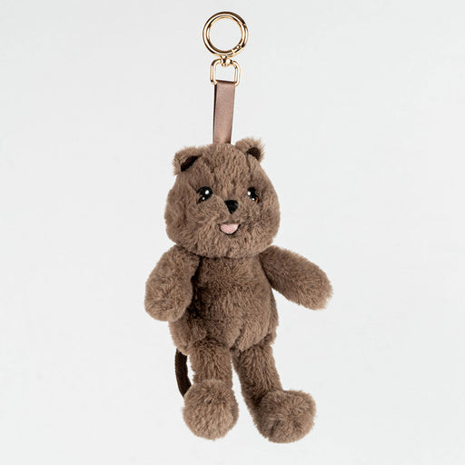 Brown quokka keychain on a white background