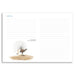 A white writing note card with lined pages, a blue 'NOTES' heading, and a small illustration of a superb bird near the bottom left.