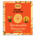 Book cover of 'Deadly Science Renewable Resources' by Australian Geographic with orange background and various icons.