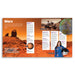 Educational poster about Mars with a rover, astronaut, and text on an orange background