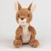 Plush toy kangaroo on a white background