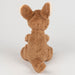 Brown plush toy with kangaroo ears on a white background