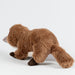 Plush toy platypus on a white background