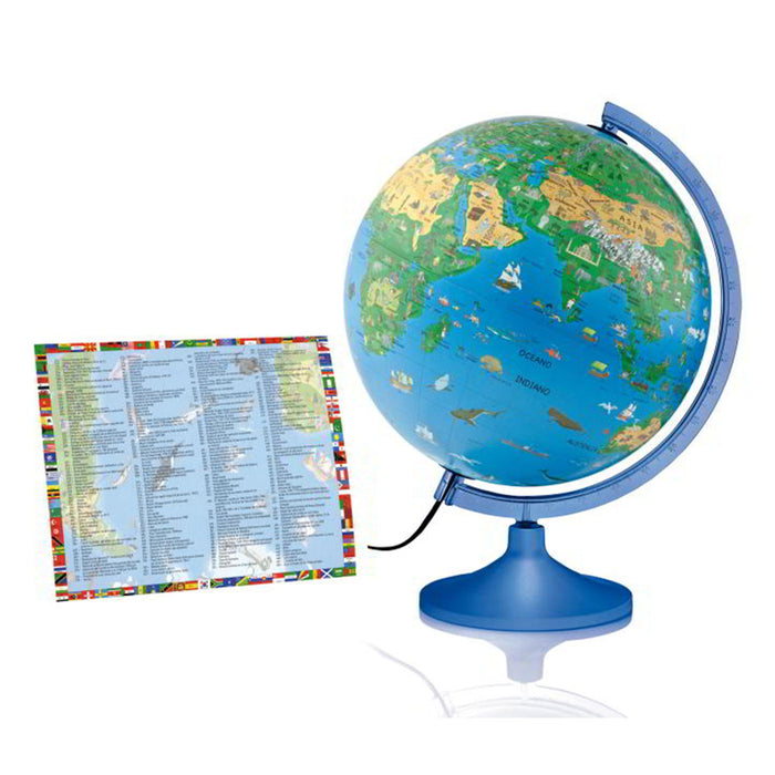 Globus terrestre et carte politique sur fond blanc