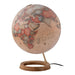 Decorative globe with wooden base on a white background